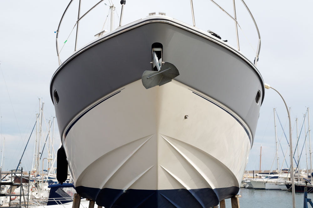 boat is in dry dock + marine custom installation and structural services in north vancouver, bc, canada